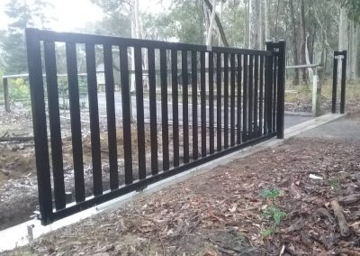 Black Automated Sliding Gate to Property