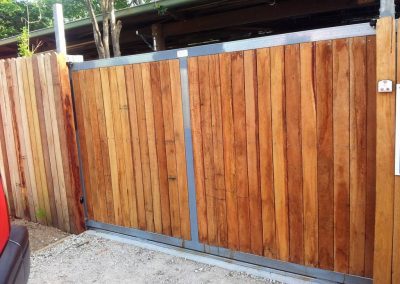 Metal and Timber Sliding Gate in Nowra